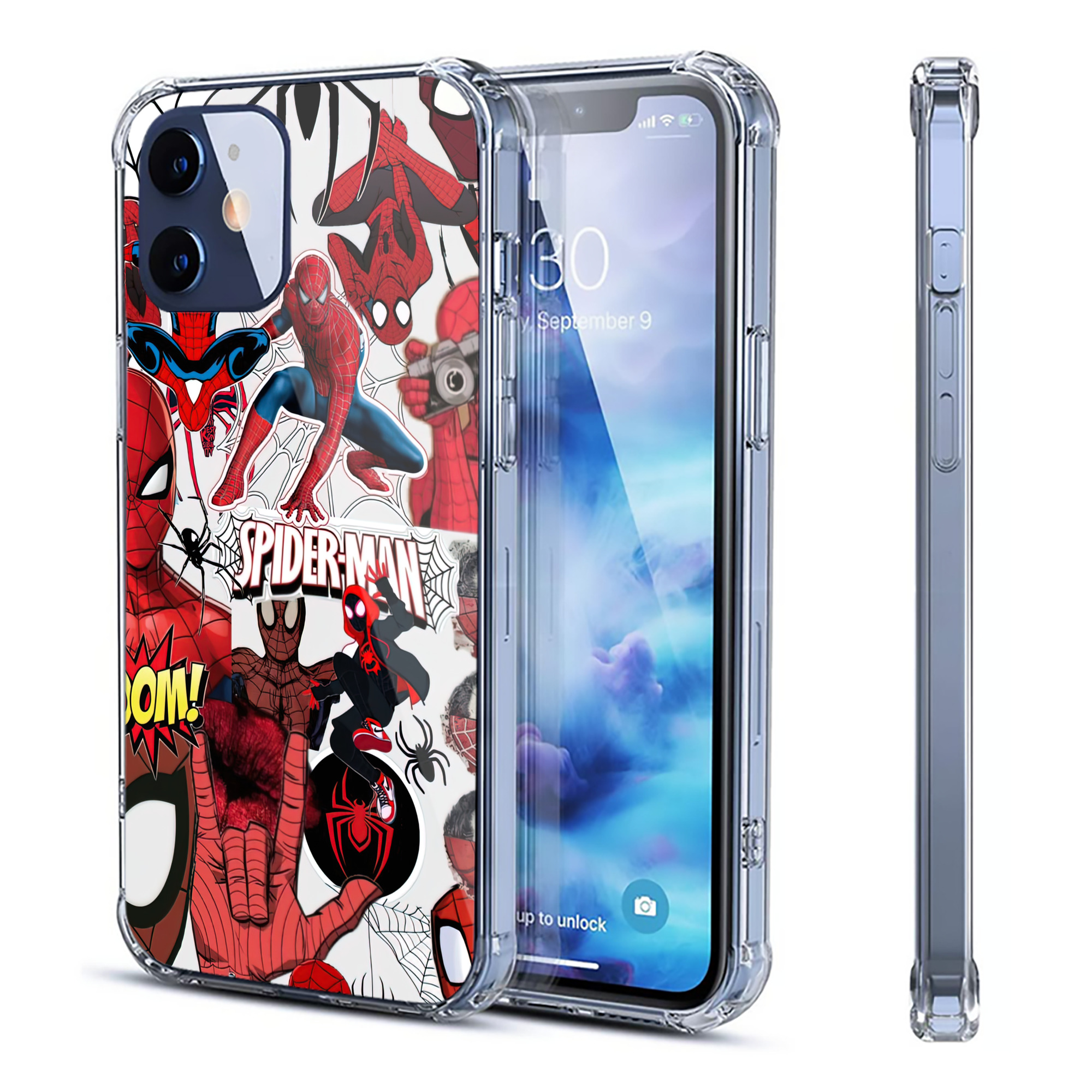 （画像用） Spider Man スパイダーマン 【iPhone 12シリーズ対応】透明スマホケース（クリアソフトケース）